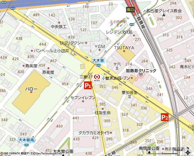 小田井支店付近の地図
